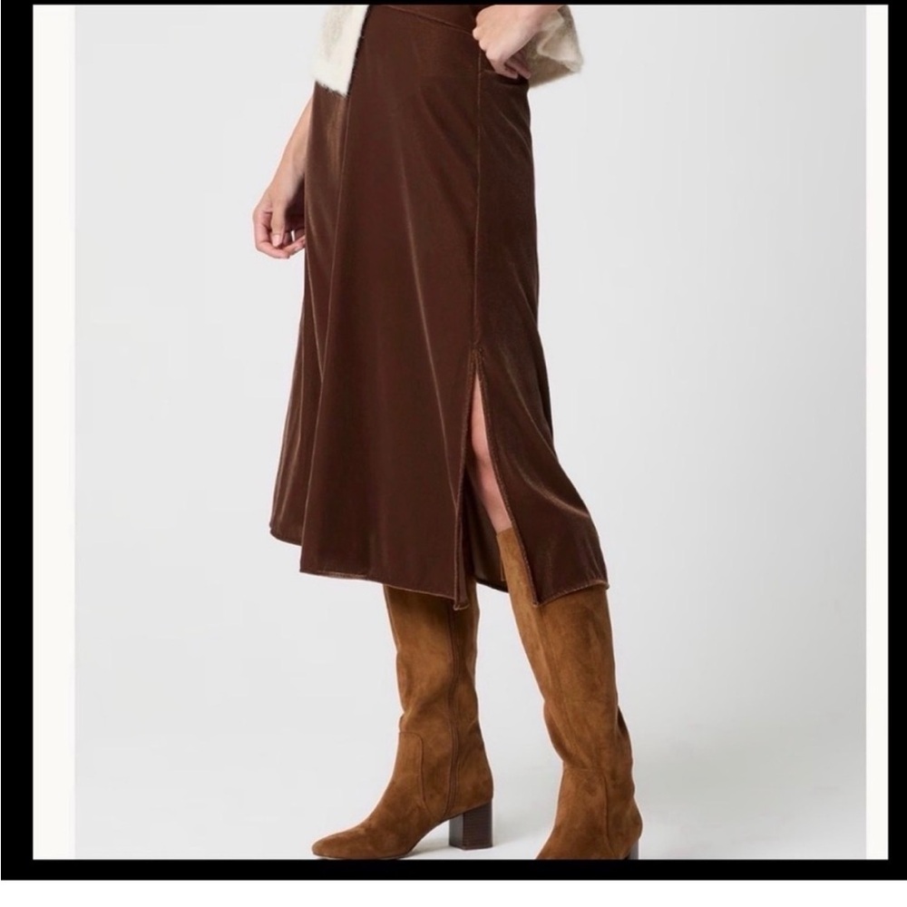 J. Crew Factory Rich Brown Midi Skirt